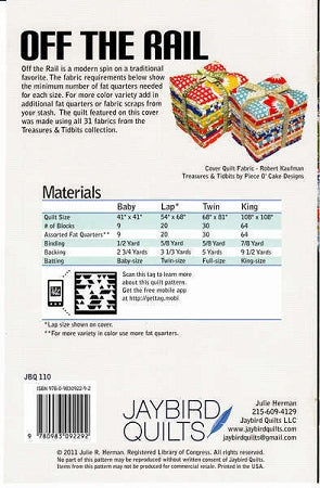 JBQ110 Off the Rail Materials List