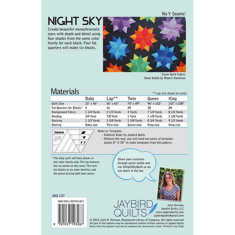 JayBird Quilts Pattern: Night Sky Quilt