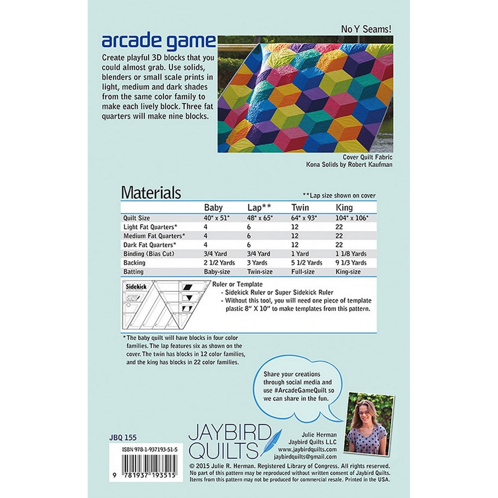 JayBird Quilts Pattern: Arcade Game