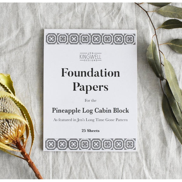 Jen Kingwell Designs: Pineapple Log Cabin Block Quilt Foundation Papers