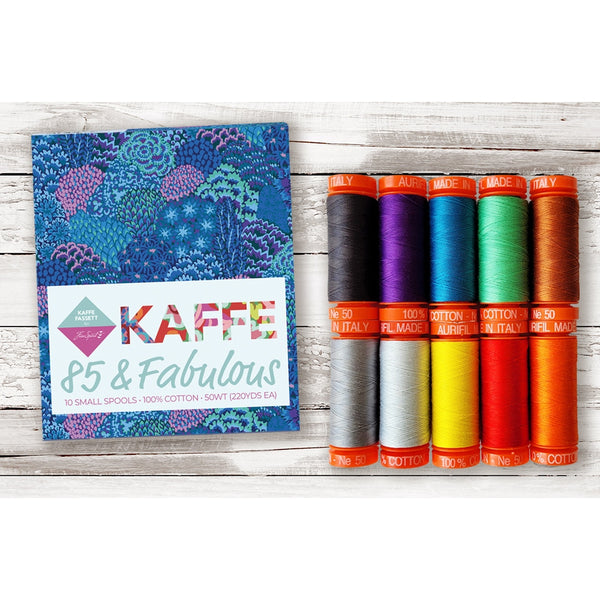 Aurifil Thread 85 and Fabulous - Kaffe Fassett Collection - 10pc 50 weight