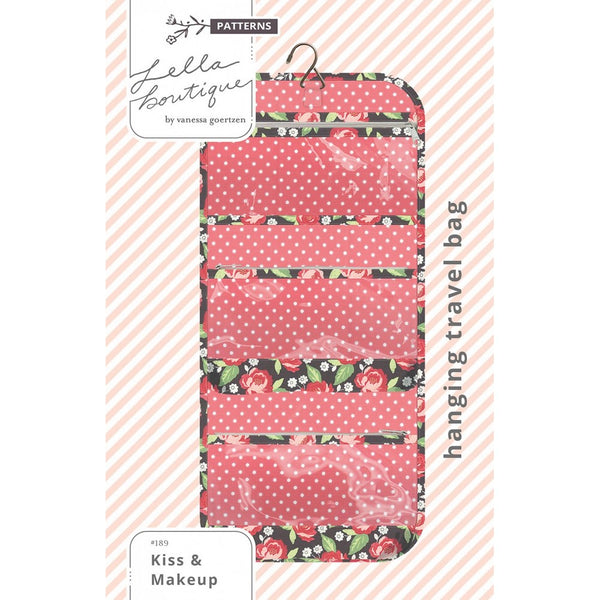 Lella Boutique: Kiss & Makeup Hanging Travel Bag Sewing Pattern