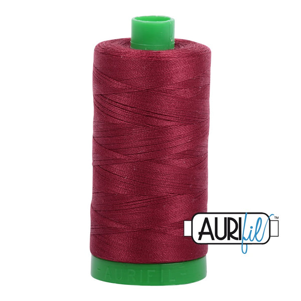 Aurifil Cotton Mako 2460 Dark Carmine Read Thread Ne 40 1000m