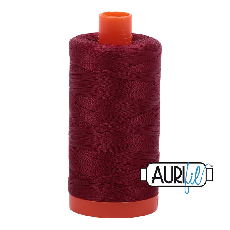 Aurifil Cotton Mako 2460 Dark Carmine Read Thread Ne 50 1300m