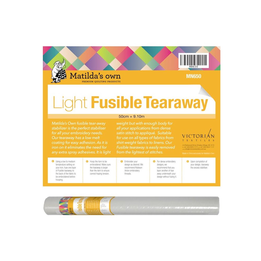 Matilda's Own - Fusible Tear Away Light 50cm x 9.1m RollMatilda's Own - Fusible Tear Away Light 50cm x 9.1m Roll