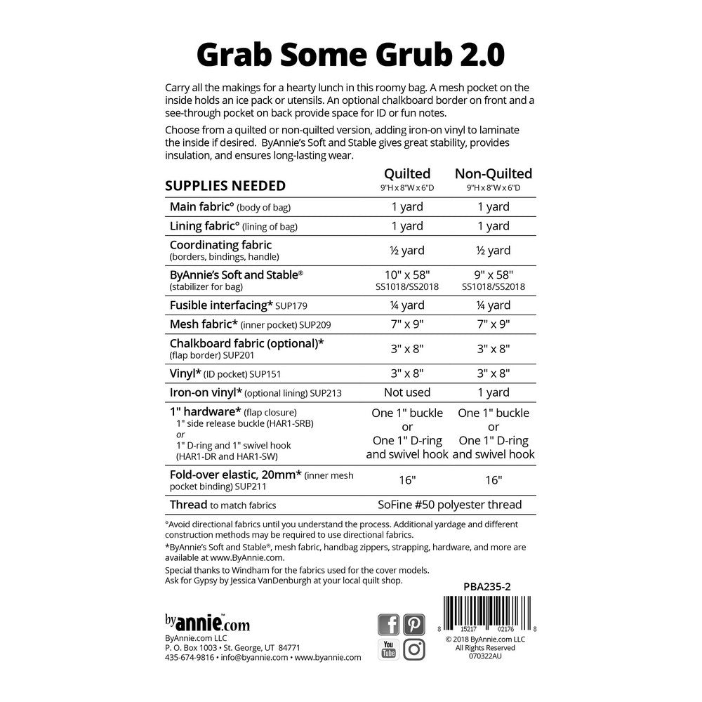 ByAnnie: Grab Some Grub 2.0 Sewing Pattern