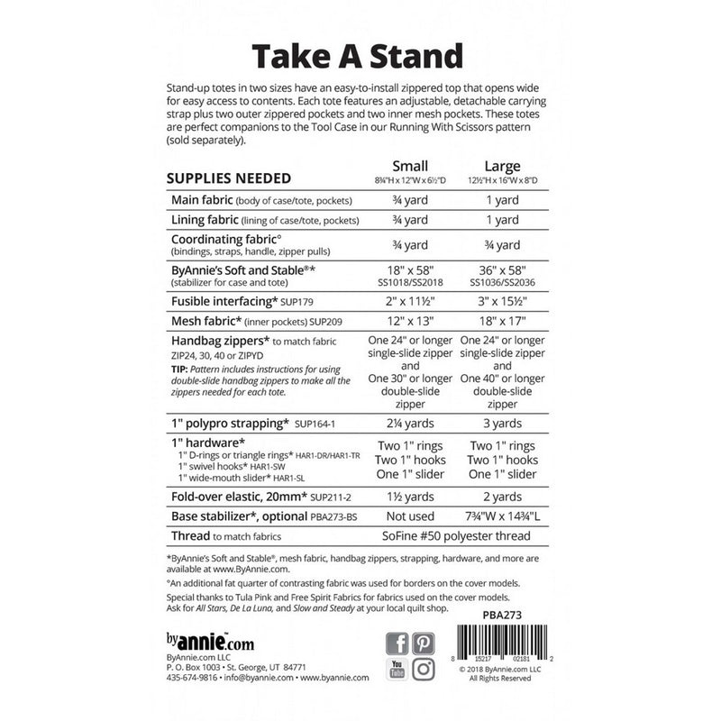 ByAnnie: Take A Stand Stand-up Tote Bag Pattern