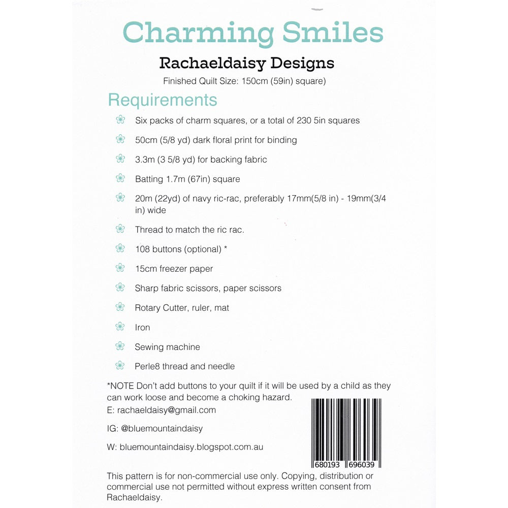 Rachaeldaisy Designs Quilt Pattern Charming Smiles