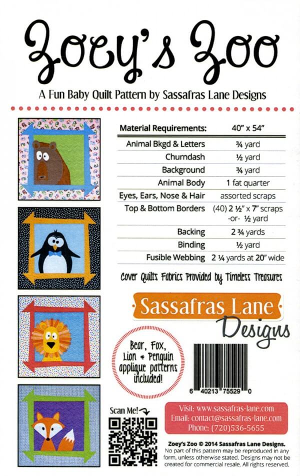 Sassafras Lane Designs - Zoeys Zoo