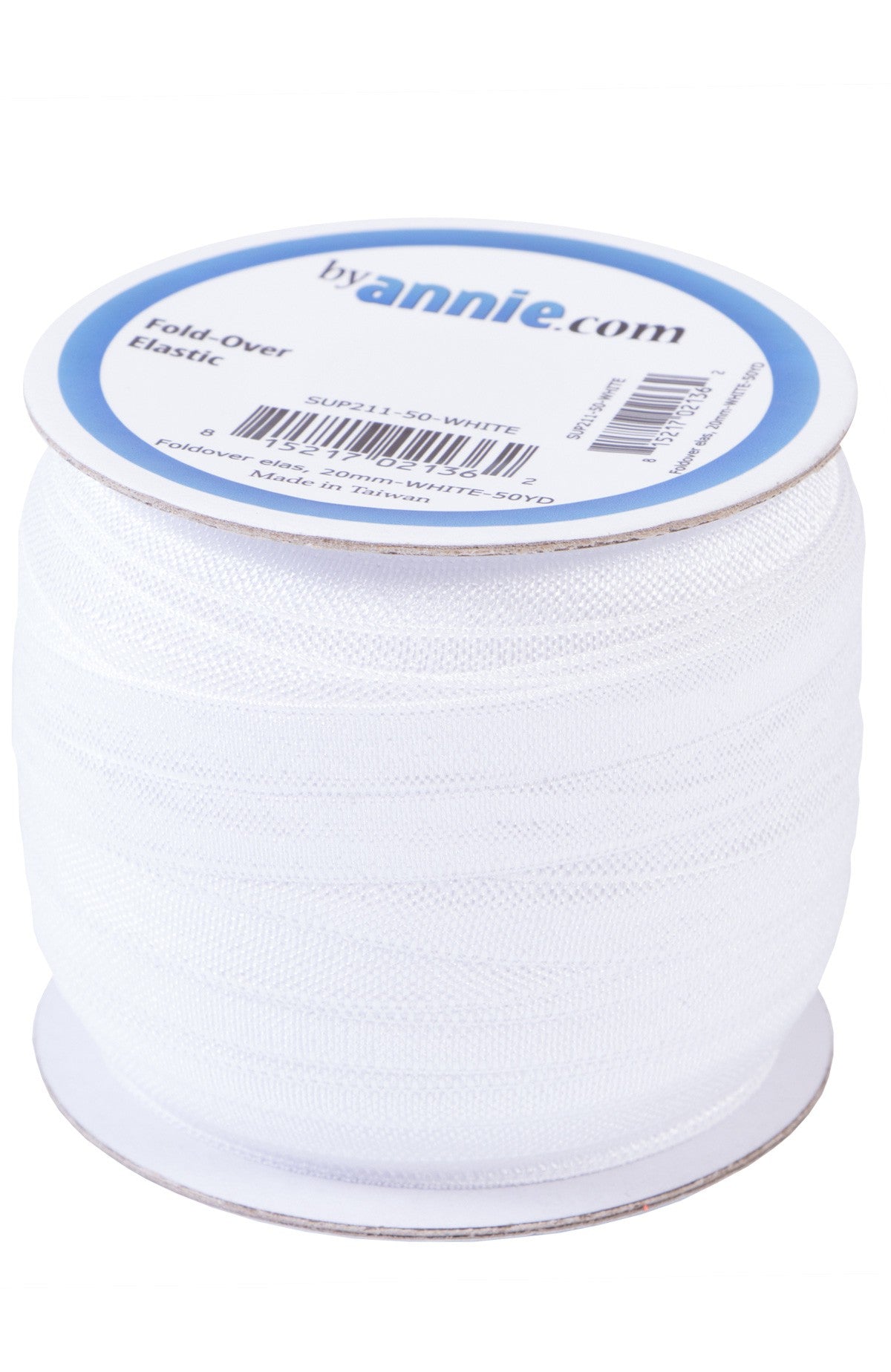 ByAnnie: Fold-over Elastic 3/4in x 50yd White