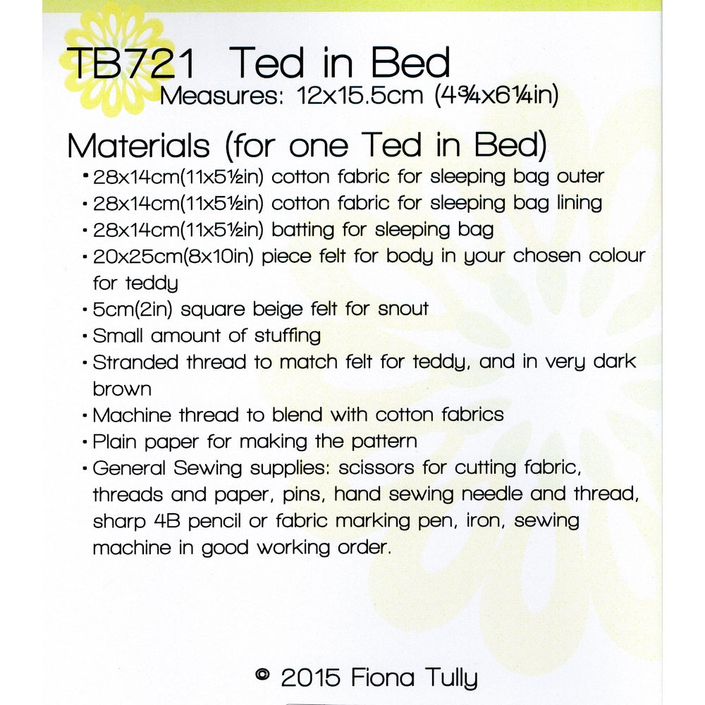 Two Brown Birds Pattern: Ted in Bed