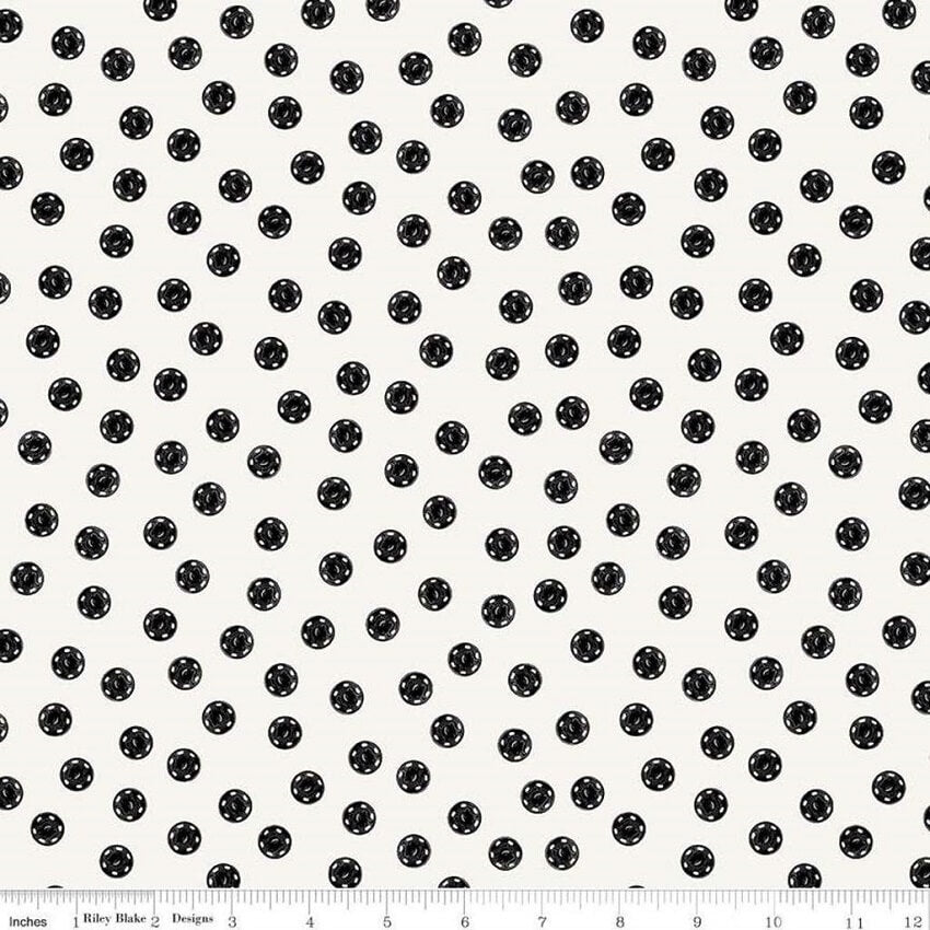 Riley Blake - Old Made Snap Dots White