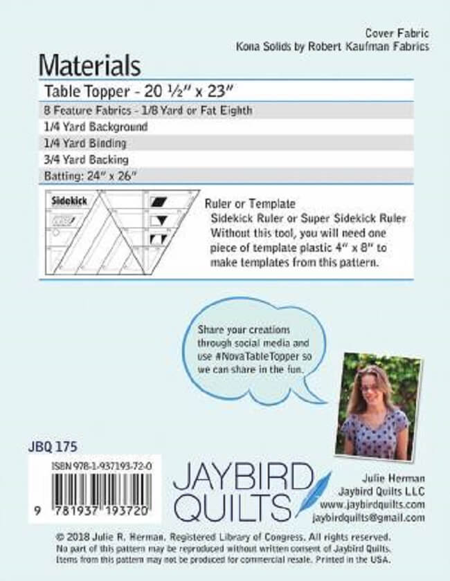 JayBird Quilts Pattern: Nova Table Topper