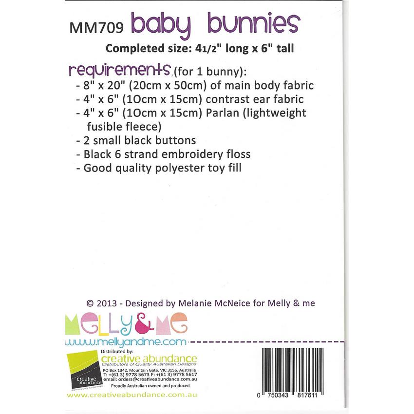Melly and Me Soft Toy Pattern: Baby Bunnies Creative Card