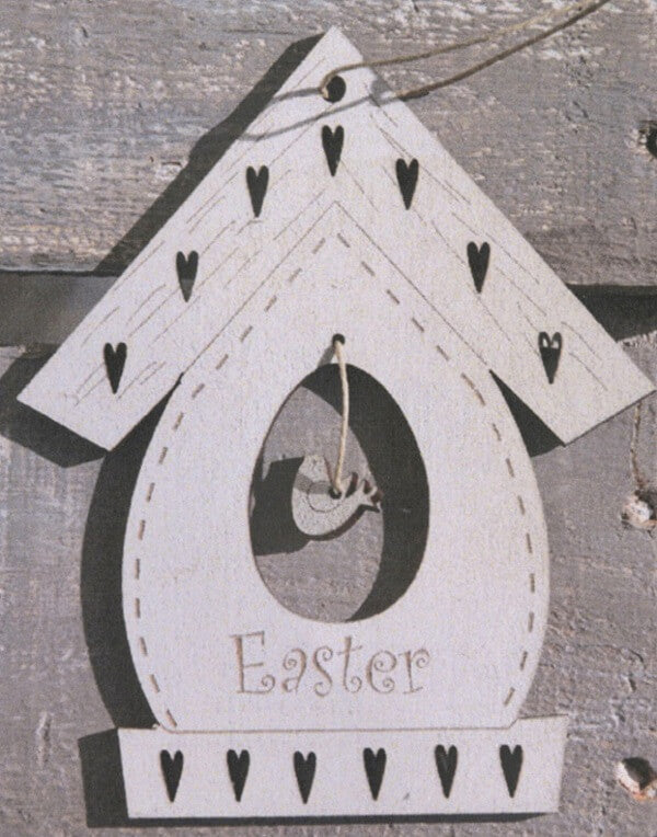 Cream Easter Birdhouse Ornament