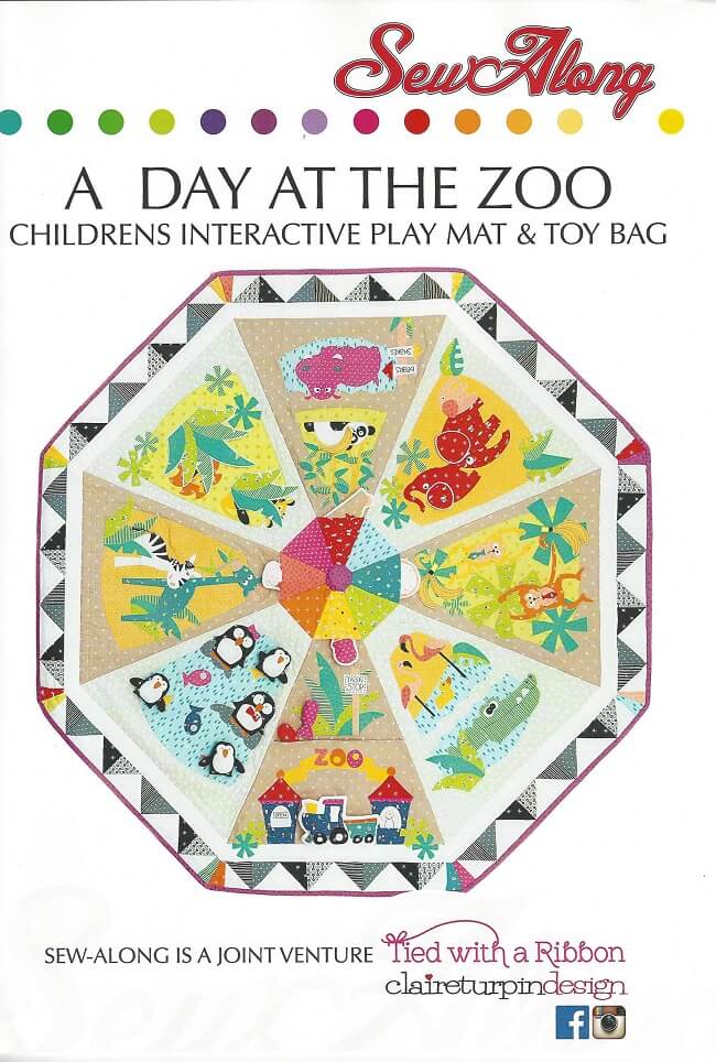 Sew Along Pattern: A Day at the Zoo Childrens Interactive Play Mat and Toy Bag