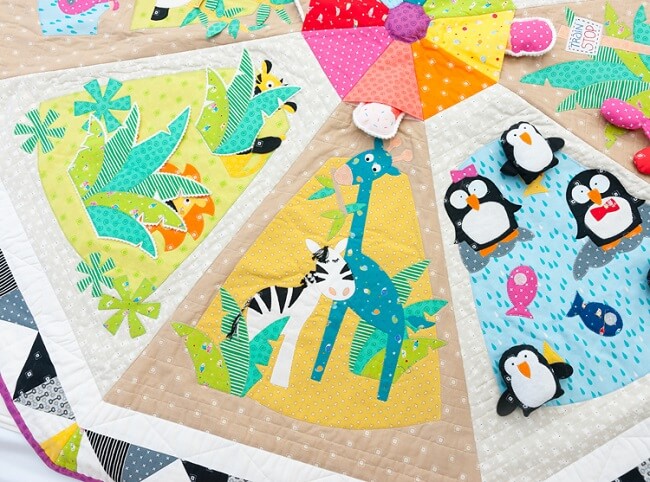 Sew Along Pattern: A Day at the Zoo Childrens Interactive Play Mat and Toy Bag