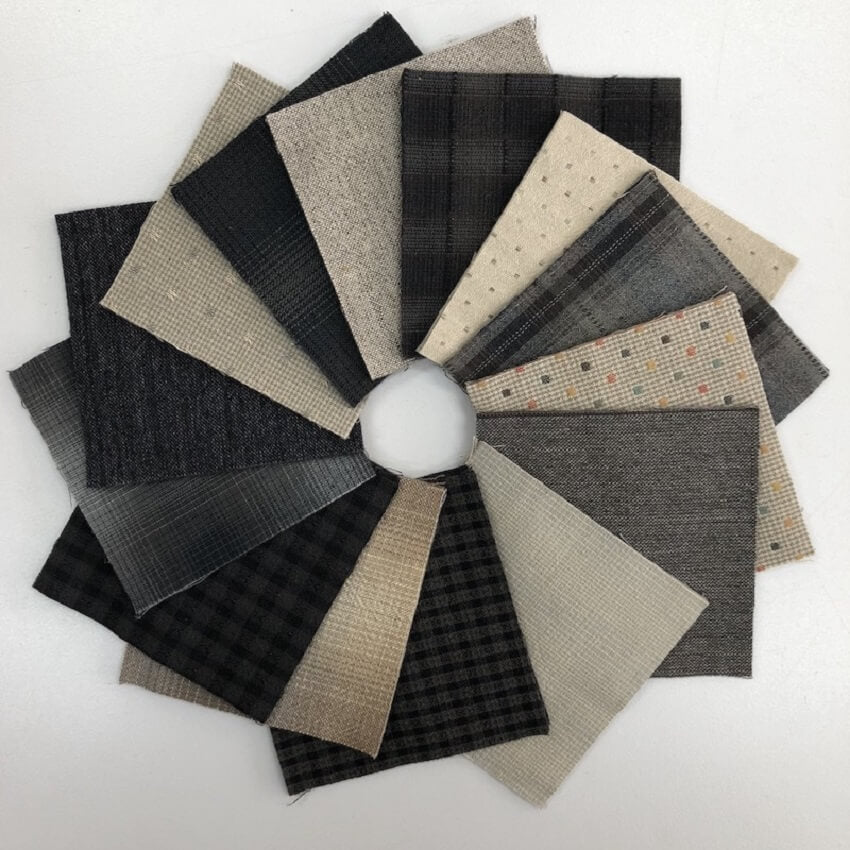 Sakizomemomen Yarn-Dyed Cut Cloth Greys